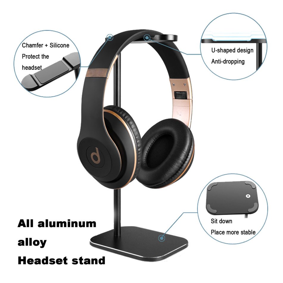 Universal Aluminum Earphone Hanger Headphones Stand Supporting Bar For Gaming Headsets Desk Display Headset Holder