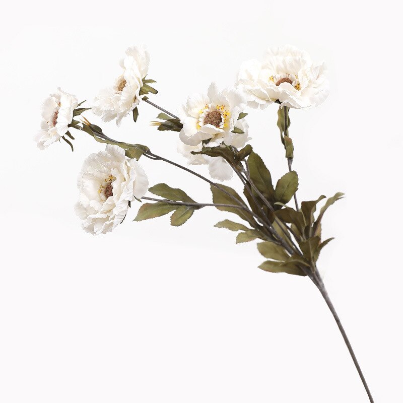 Fleur artificielle de Simulation en tissu de soie pivoine, , décoration de mariage, guirlande pour un , décoration artisanale pour la maison, plante: Autumn white
