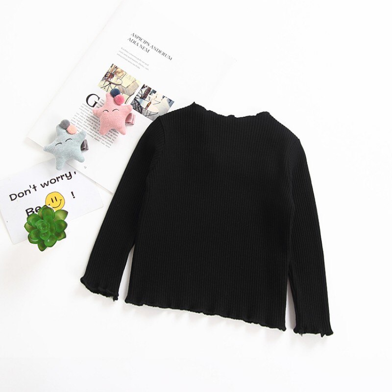 Bambino Della Ragazza Addensare T-Shirt A Maniche Lunghe per Neonati Magliette E Camicette T Shirt Camicetta di Cotone di Colore Della Caramella Bambini Casual Magliette Per Le Ragazze Dei Bambini magliette e camicette