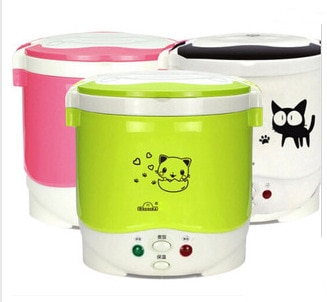 Panela elétrica portátil para arroz, 1l, mini panela de arroz, usado em casa, 220v ou em carro, 12v, caminhão, 24v, multiformas