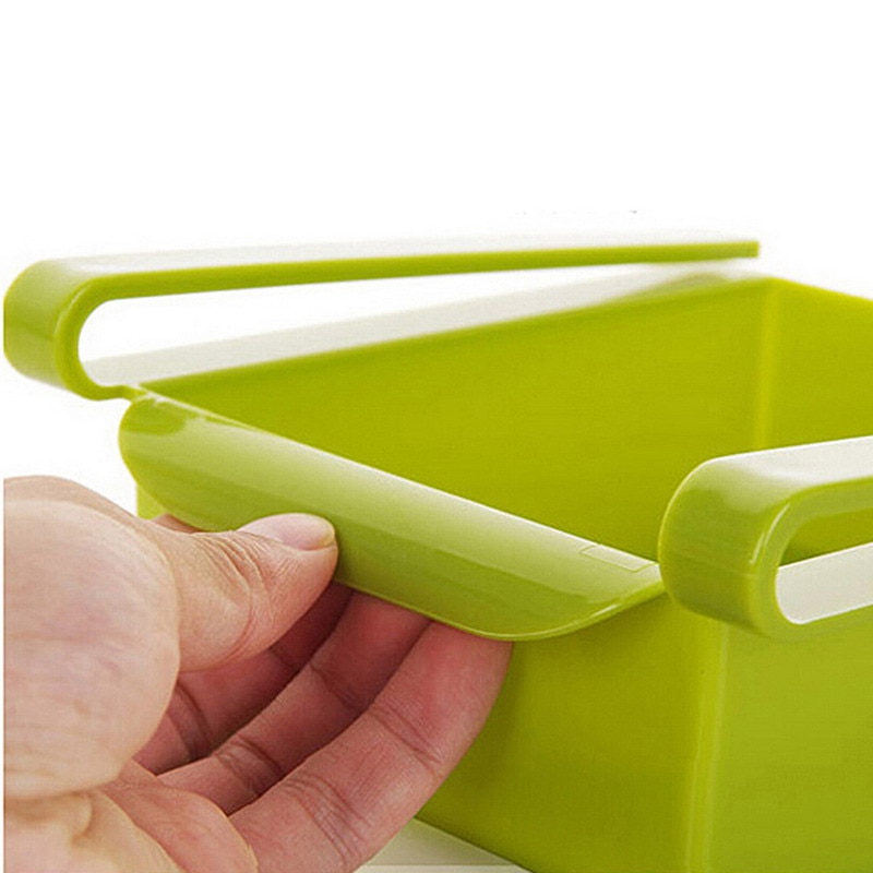 Mini abs lysbilde kjøkken kjøleskap fryser plassbesparende organisasjon mat frukt oppbevaringsboks stativ bad hylle organizer holder