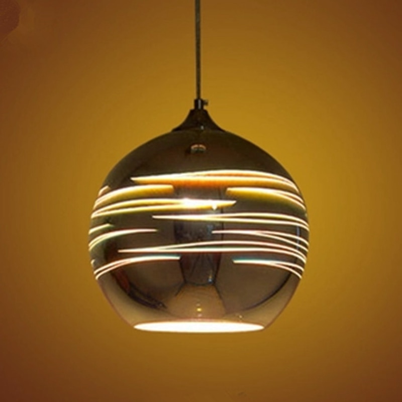 Lukloy Led Hanglampen Spiegel Glas Bal Planeet Sitellite Hanger Lamp Voor Loft Restaurant Bar Eetkamer Keuken Eiland