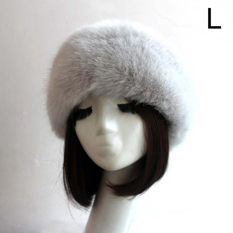 Winter Dikke Harige Haarband Fluffy Russische Faux Fur Vrouwen Meisje Bont Hoofdband Hoed Winter Outdoor Earwarmer Ski Hoeden Hoofddeksels: L