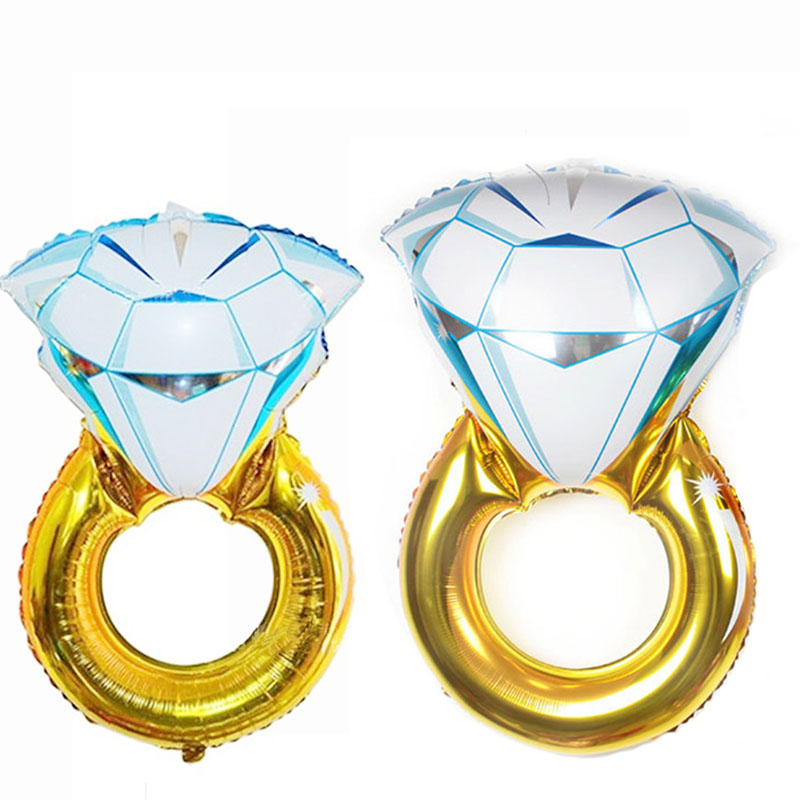 Diamond Ring Foil Balloons LOVE Ballon Inflatable Wedding Party Decoration Helium Air Ballon Valentines Day Bachelorette Supply