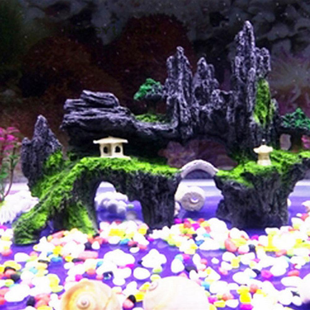 Große Größe Harz Steingarten Stein Aquarium Landschafts Aquarium Ornament Dekoration Steingarten Berg versteckt Höhle Haustier Liefert
