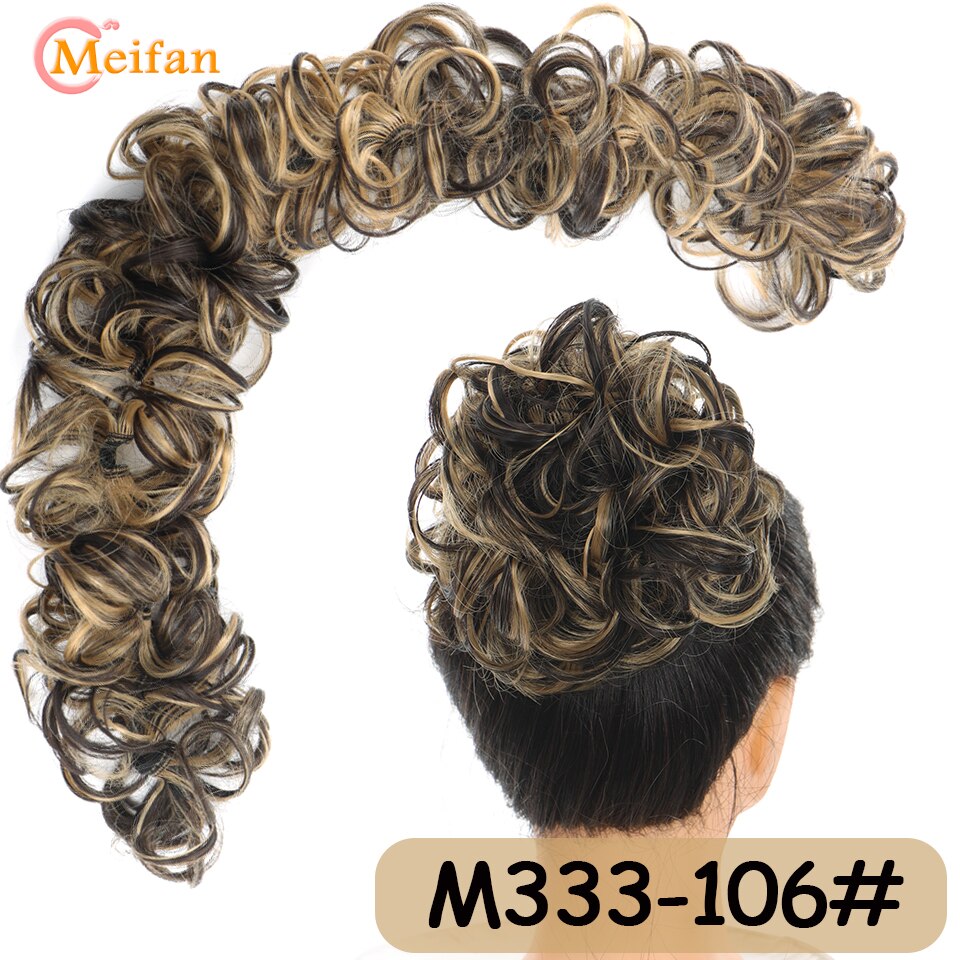 Messy Hair Bun Curly Hair Piece Side Comb Clip in Hairtail Extension Short Natural Versatile Adjustable Styles Easy Hair pieces: PURPLE