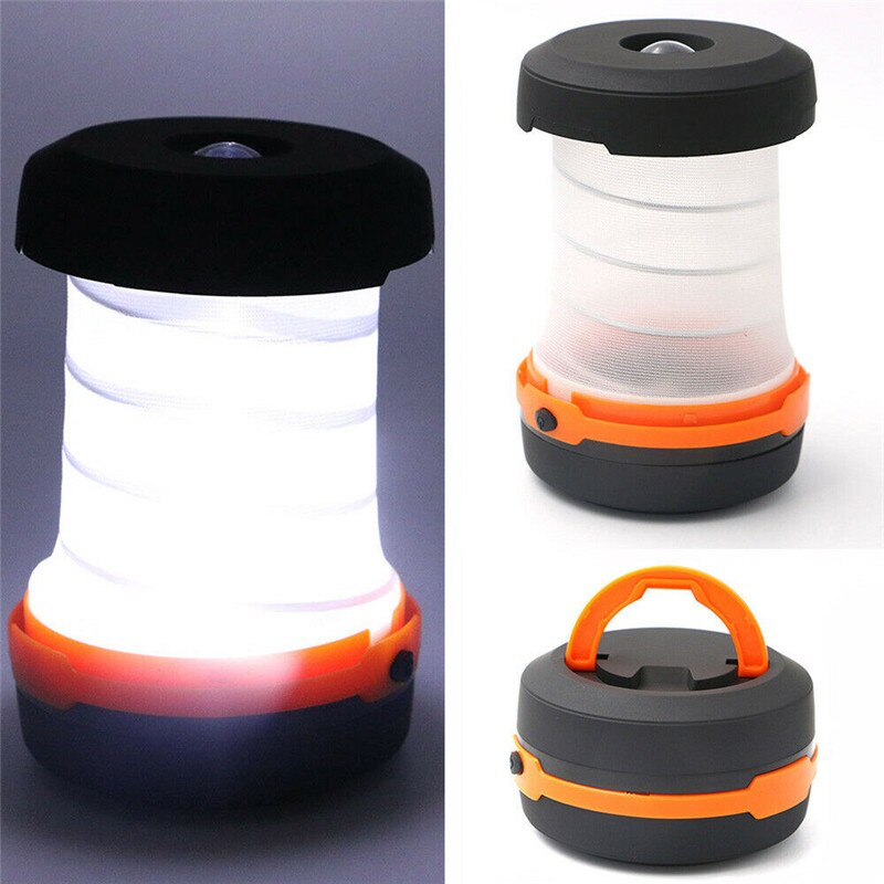 ZANCAKA Folding Camping Lantern Retractable Led Tent Flashlight Outdoor Light 3 Mode LED Lantern For Hiking Emergencies Torch: Orange