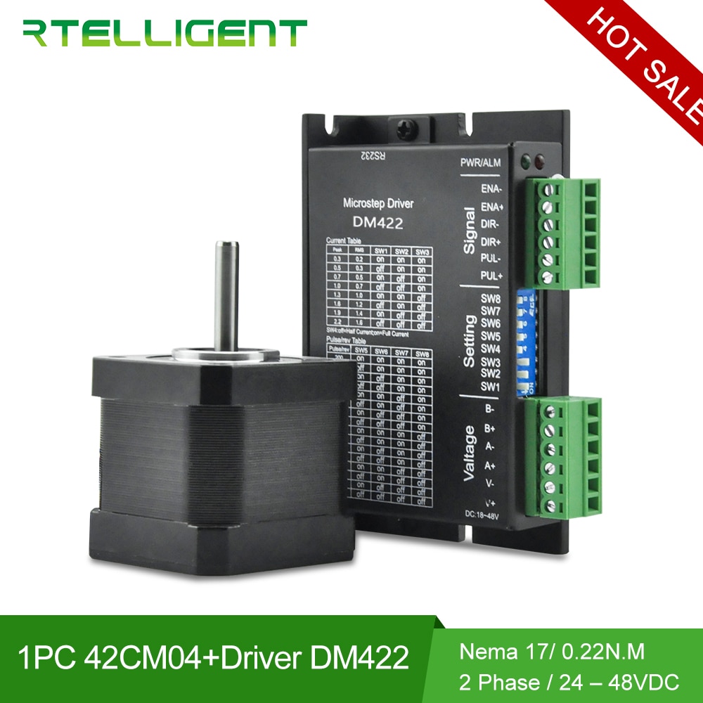 Rtelligent Factory Outlet Een Axis Cnc Kit 0.22NM 1.2A Nema 17 Stappenmotor Met Stappenmotor Driver Cnc Router Draaibank robot