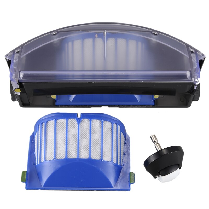 Filter Box Collector Dust Bin Filter Compatibel Voor Roomba 500/600 Aerovac Dust Bin Box Met Zwenkwiel, extra Filter Replacem