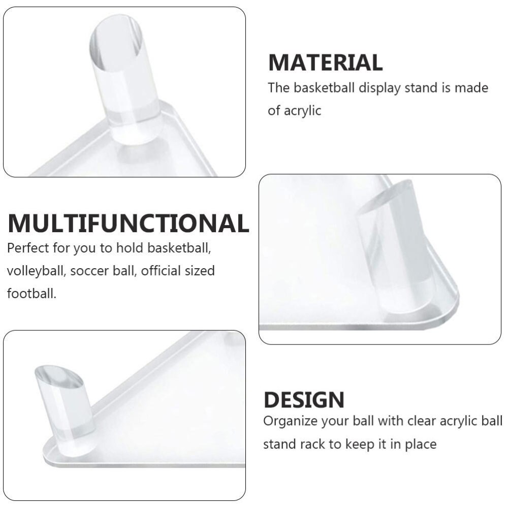 4 Piece Sports Ball Display Rack - Rugby, Basketball, Football Holder Stand