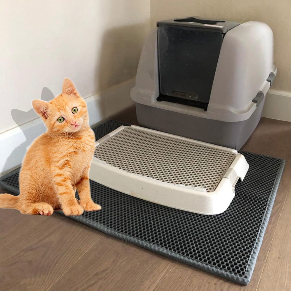 Katzenstreu Tablett matt Wasserdicht EVA Doppel Schicht Katze Selbst Reinigung Sandkasten Pad nicht Unterhose Haustier Wurf Kasten matt Für katze Wc