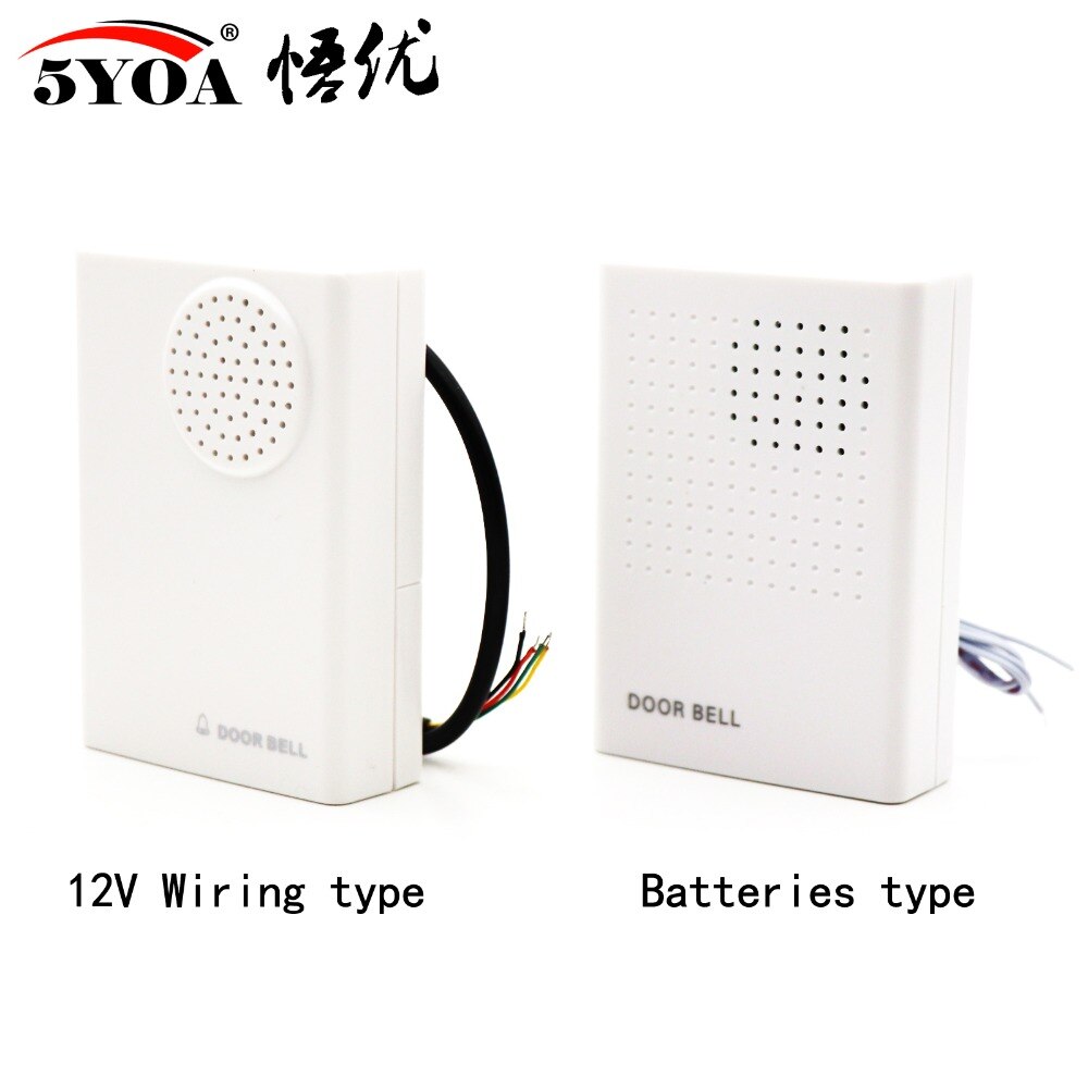 Dørklokke 12v kablet og batteri to typer dørklokke til døradgangskontrolsystem ding-dong-lyd