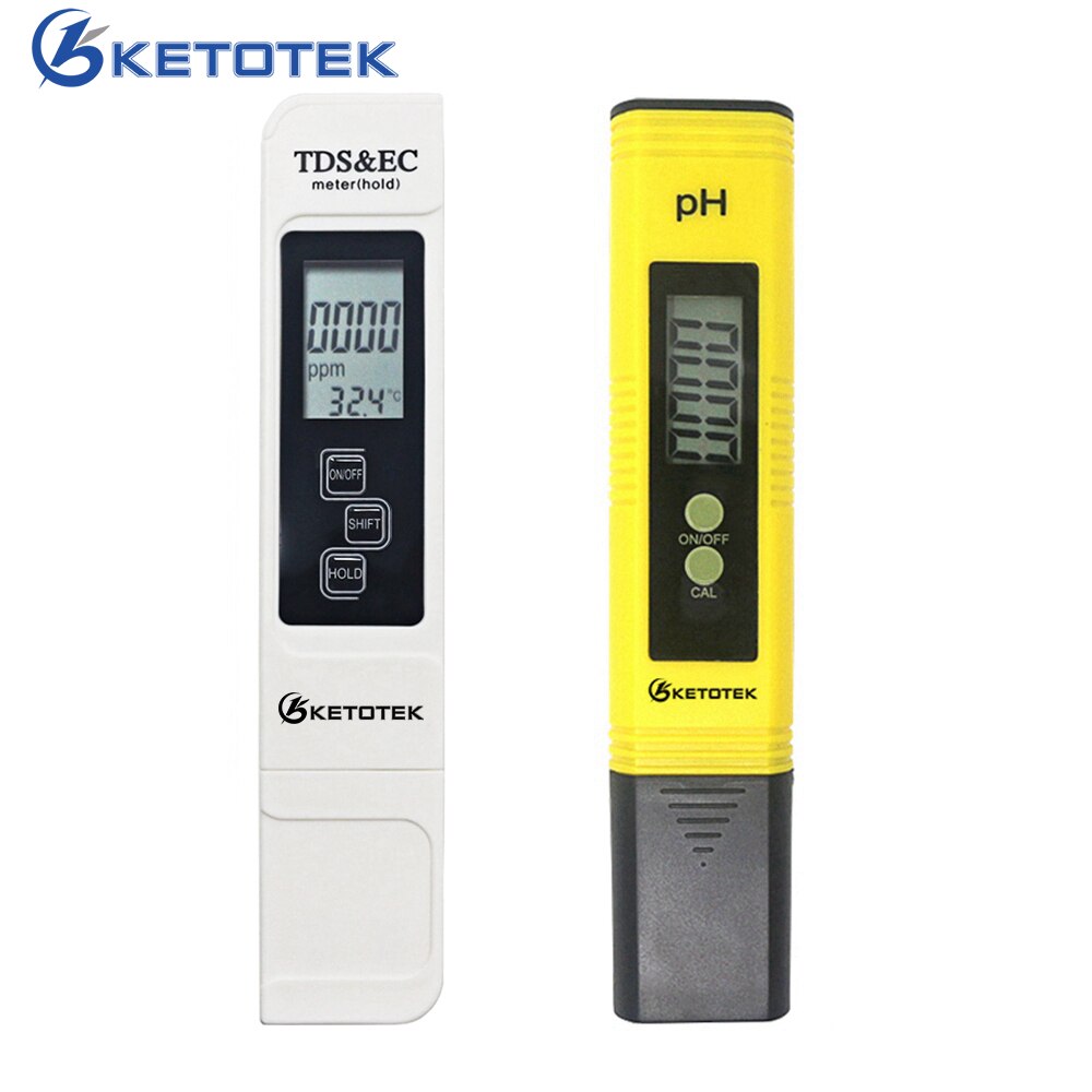 Portable Digital PH Meter 0.00-14.0 PH Tester TDS&amp;EC Meter Thermometer 0-9999us/cm 0-9999ppm 0.1-80.0degree Water Qualit Monitor