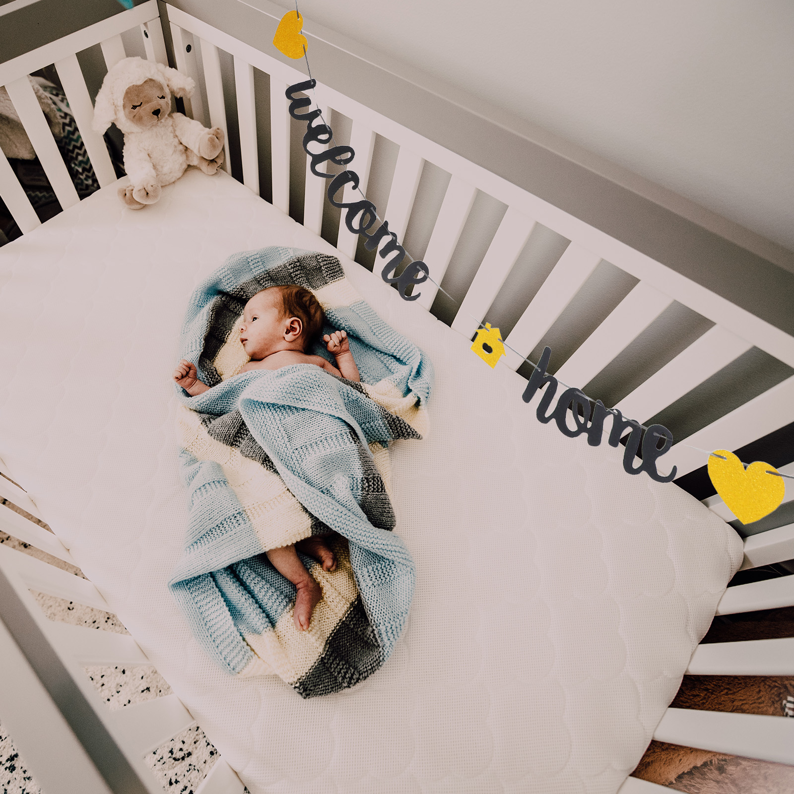 Velkommen hjem banner bogstavhængende flagbanner dekoreret med flag bryllup babyshower dekoration velkommen tilbage flag