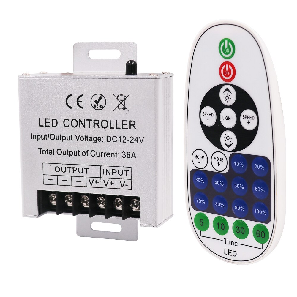 DC 12V 24V Einzigen farbe 360W IR-controller mit 23key fernbedienung Für 5050 2835 LED Streifen Neon licht