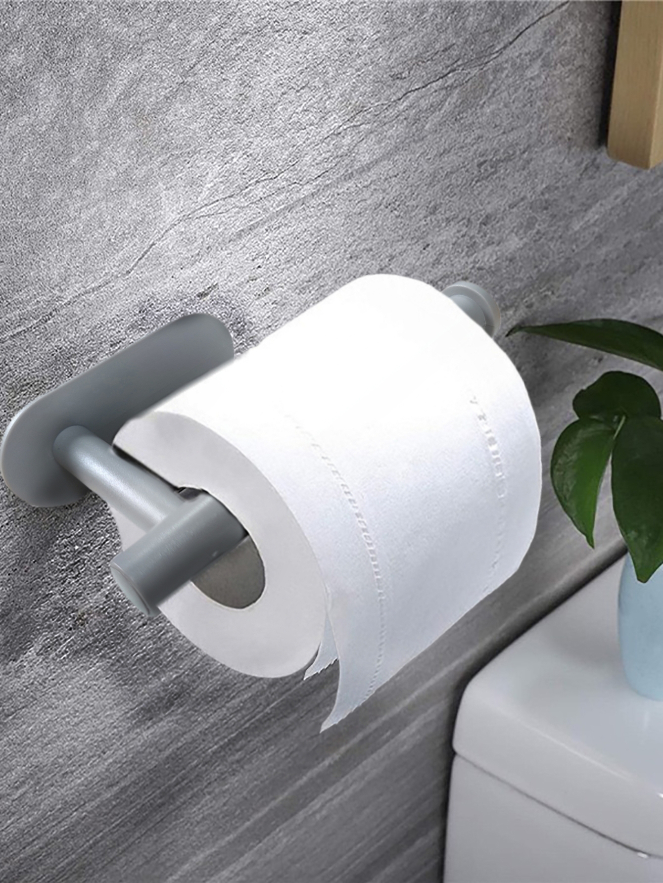 Akryl toalettpapper hållare vävnad rack väggmonterat badrum kök rulle hållare papper vävnad rack krok modern svart galge: Djupblå