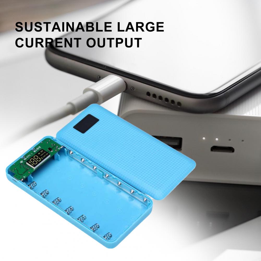 Power Bank Nesting Solderless Handwork LED Display Screen 7x18650 Power Bank DIY Shell for Mobile Charger