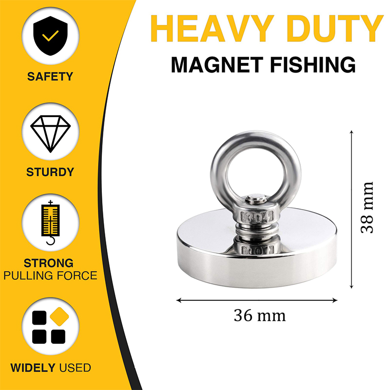 Super Strong Neodymium Fishing magnet Hooks N52 Heavy Duty magnet with Countersunk Hole Eyebolt Salvage Searcher Magnets imans: green