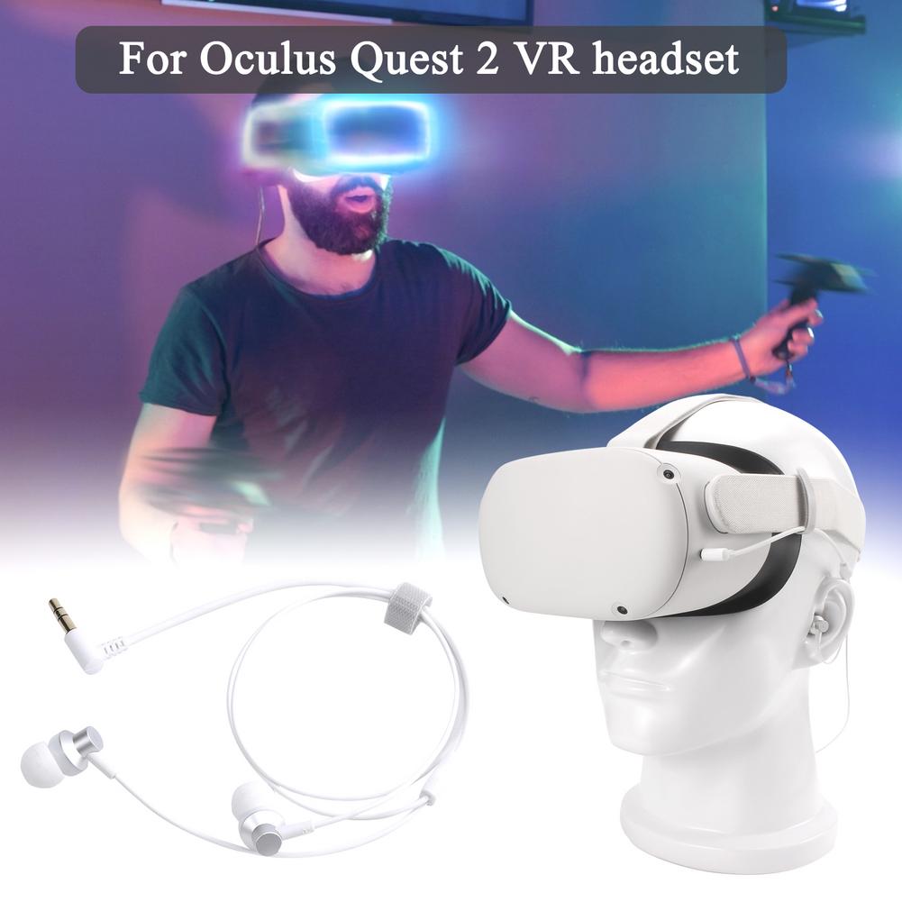 Bedrade Oortelefoon Voor Oculus Quest 2 Vr Headset In-Ear Oortelefoon Voor Quest2 Met S/M/L siliconen Caps Virtual Reality Accessoires