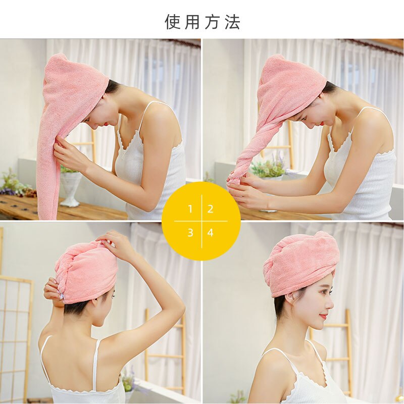 Toalla de microfibra para el pelo para mujer, Toalla de baño de secado rápido, superabsorbente, gruesa, para adultos, gorro de secado para cabello