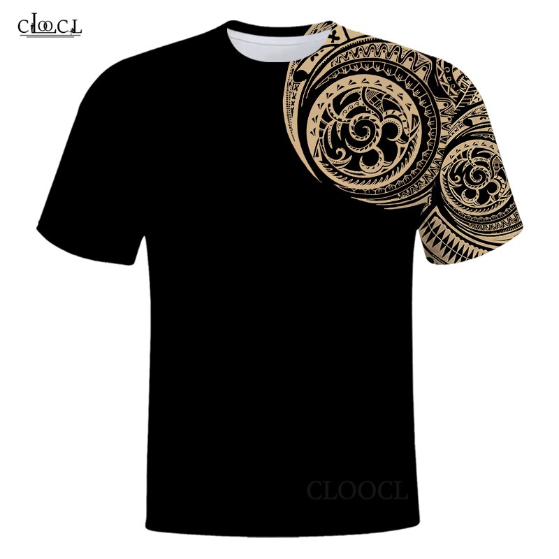 CLOOCL Viking Tattoo Polynesian Style 3D Printed Mens T Shirt Harajuku Summer Short Sleeve Casual Unisex Tops: XXL