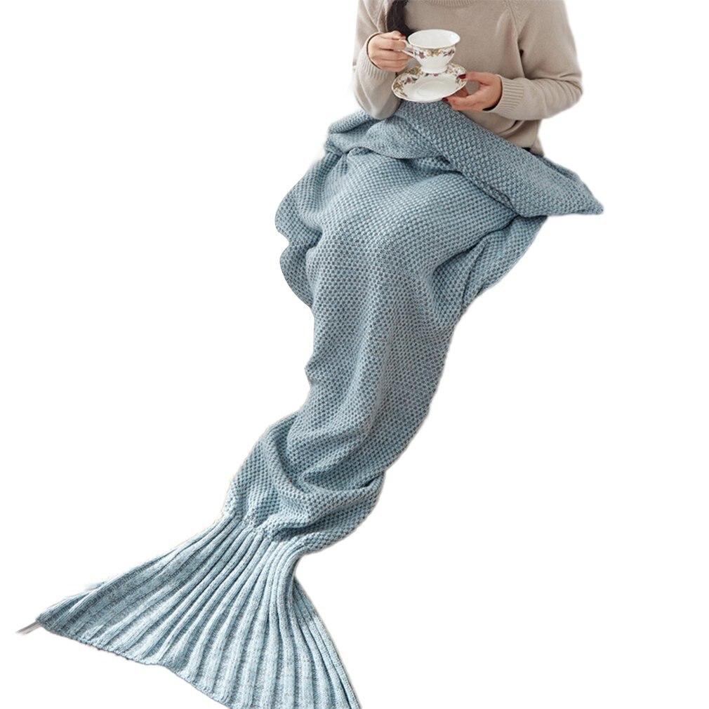 5 Kleuren Mermaid Tail Deken Lady Soft Handgemaakte Slaapzak Modieuze Gebreide Deken Fishtail Slapen Spreien