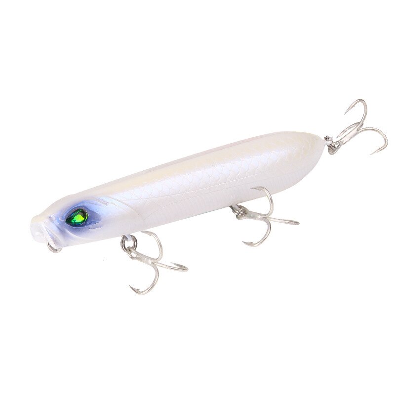 Popper fiskedrag vikter 12.5-18g fiskar beten articulos de pesca isca konstgjord fiskeutrustning penndrage: Pärlvit / 8 cm 12.5 g