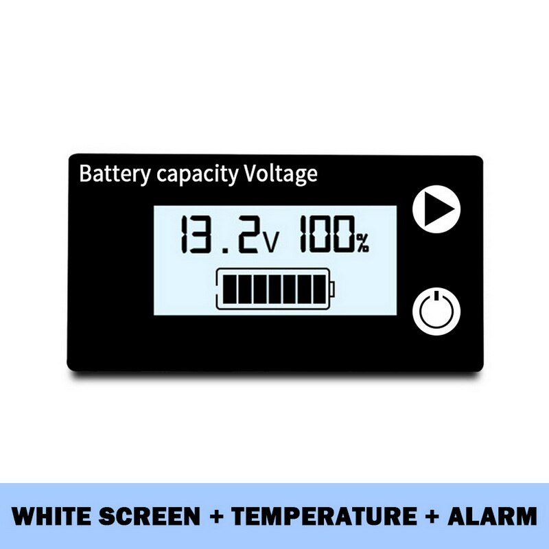 LCD Battery Capacity Monitor Indicator Voltage Meter Lead Acid Lithium LiFePO4 Car Motorcycle Voltmeter Voltage Gauge DC 8V-100V: E