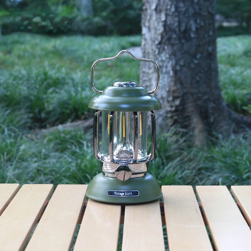 Draagbare Kerosine Vintage Camp Lamp Retro Led Light Outdoor Camping Lantaarn 3 Verlichtingsmodi Tent Licht Voor Wandelen Klimtuin: 15w