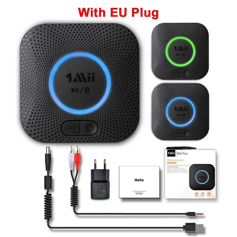 1mii b06Plus Bluetooth-Audio- empfänger aptx ll 3d lang Palette Dual Verknüpfung 3,5mm Aux Bluetooth-Adapter für Auto Kopfhörer Heimat Stereo: Weiß