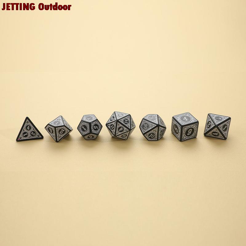 7 pz/set poliedrico 7-Die intagliato modello dadi Set D4 D6 D8 D10 D % D12 D20 per RPG DND forniture di gioco