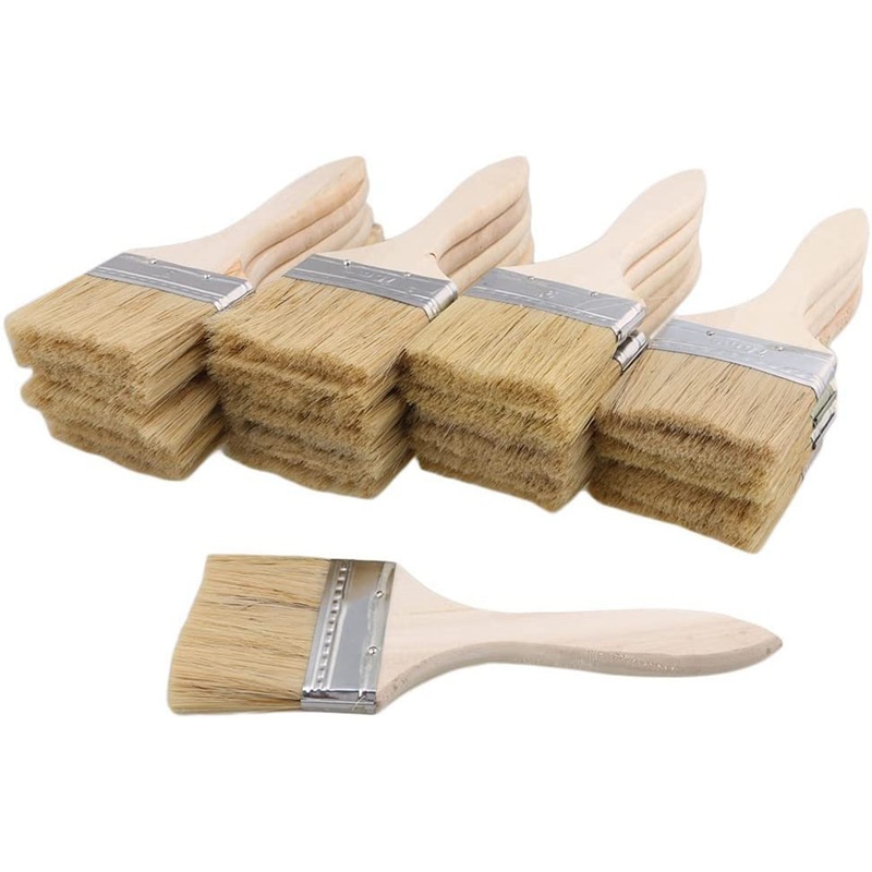 24 Stuks Penselen 70Mm Chip Verf En Vernis Borstel Perfect Voor Muur En Houten Schilderen Vlekken Lijmen