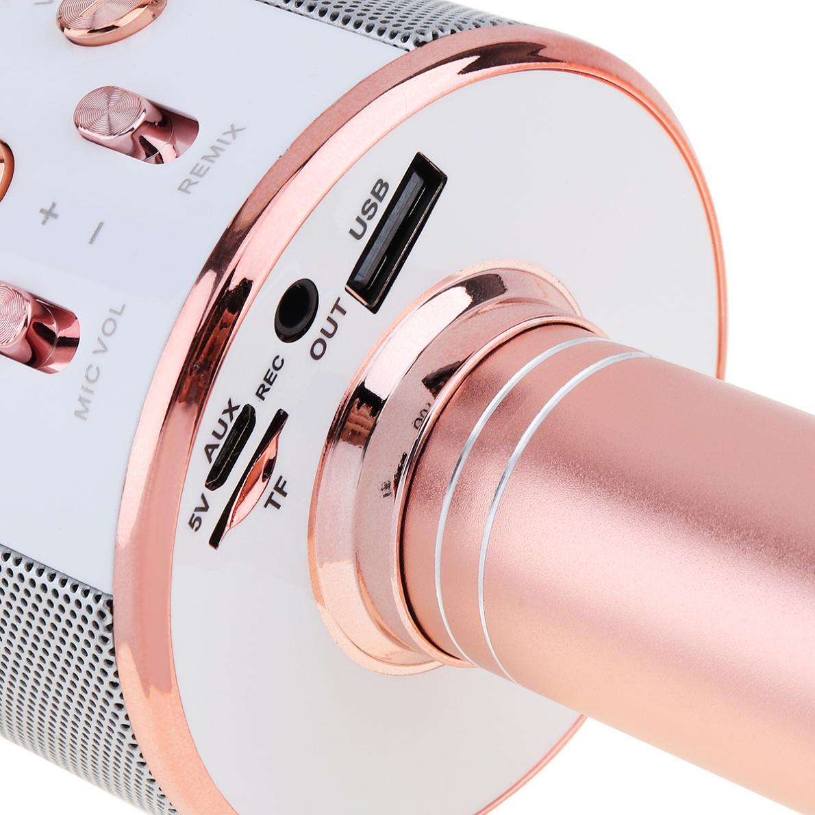 WS858 Bluetooth Wireless Microphone Handheld Hifi Speaker Microphone Karaoke KTV Singing Recorder Mic Music Player