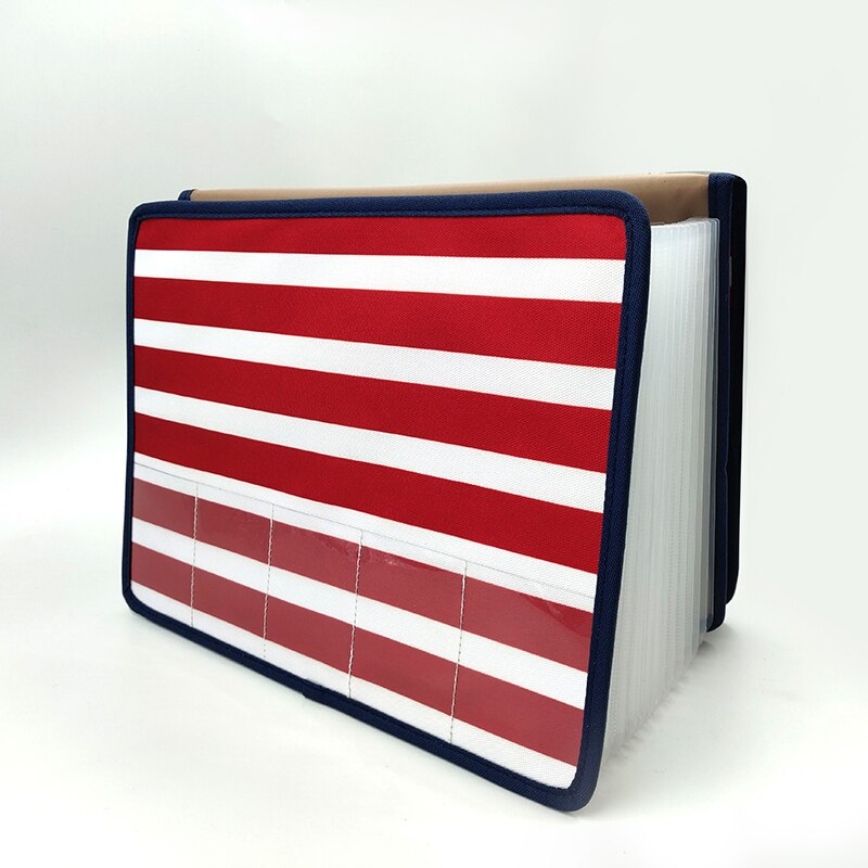 Documents Folders A4 Large-capacity File Bag 12 Pockets Portable Filing Cabinet Expandable Briefcase Office Accessories: H