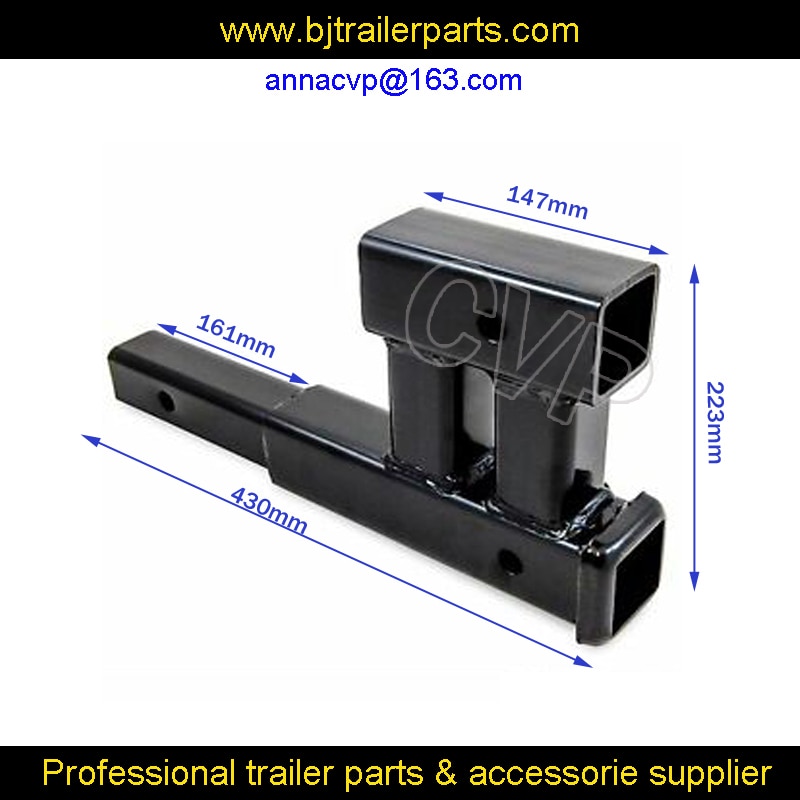 CVP 2" Dual Truck Trailer Hitch Receiver Rise Adapter Extender Double Extension RV Parts Van Camper Accessories Caravan