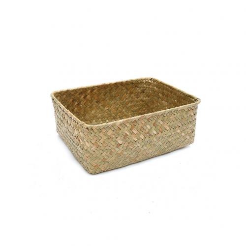 Handmade Weaving Fruit Basket Storage Rattan Cosmetics Cloth Vegetables Fruit Sundries Decoration Tea Basket Picnic Tools: Primary Color S