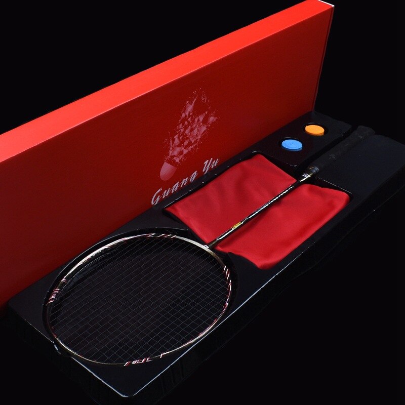 3U Full Carbon Badminton Racket 24-35lbs G4 Ultralight Offensive Racket Badminton Racquet Padel Training Sports -40: black