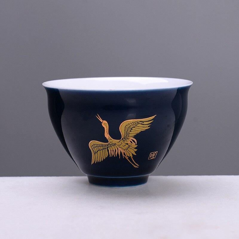 Celadon Tea Cup Single Cup Ji Blue Glaze Master Cup Ceramic Small Cup Customization: Dark Khaki