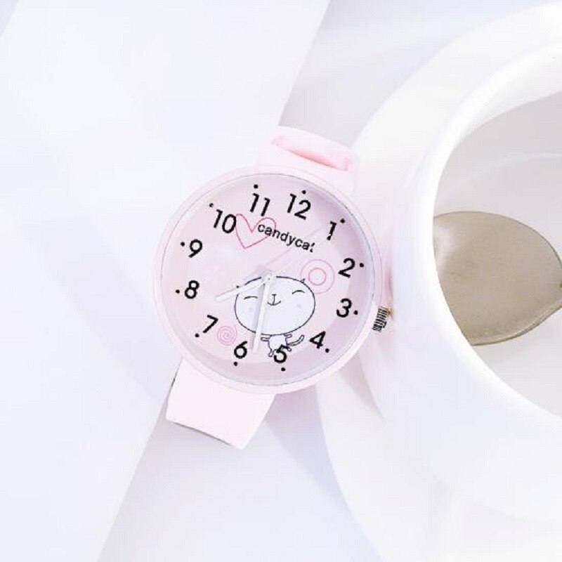 style watch women watches pink student watch simple candy silicone strap relogio feminino
