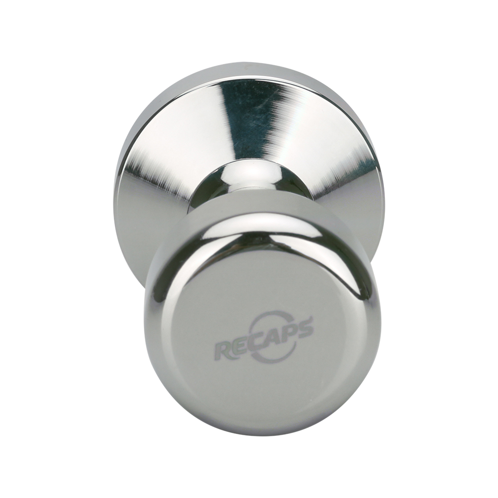 Recapa de hierro sólido de 51mm con Base cromada de café Tamper para máquinas de café expreso prensa de Color plateado
