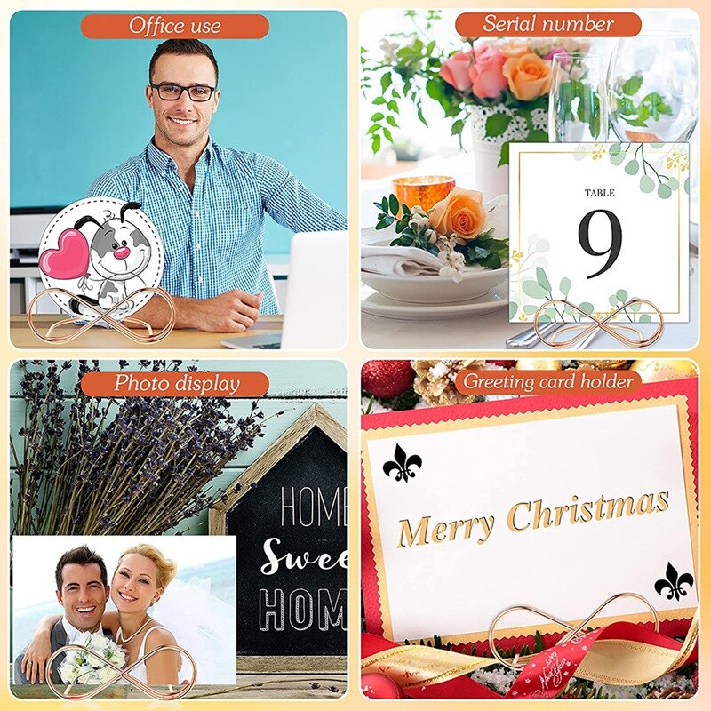 20Pcs Table Number Holder Stands Place Card Holder Bow Shape Table Number Holder Metal Place Card Holders