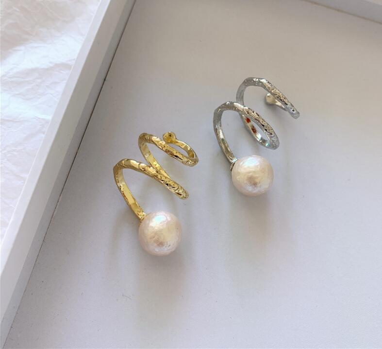 ins ragazze fredde aprire a spirale anello del progettista delle donne modelli mostrano metallo della perla di personalità anello