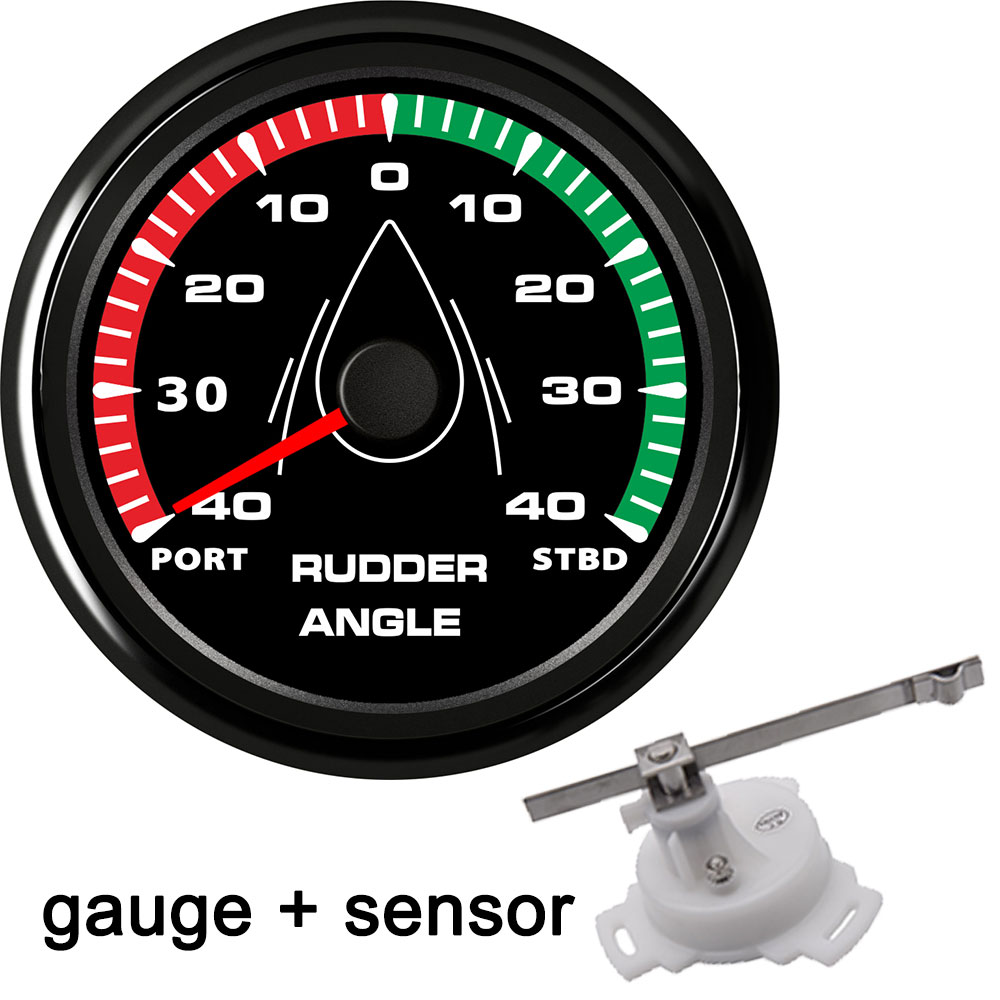 85mm Stiefel rüder Winkel Messgerät + Sensor 12v 24v 0-190 Ohm Meter Marine Anzeige mit paarung Sensor 7 farben Edelstahl: Schwarz