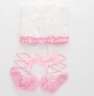 Baby Panty Herfst Winter Katoen Kinderen Zoete Baby Panty Zuid-korea Kous Gaas Modellering Meisje Strakke: pink lace / 24-36month