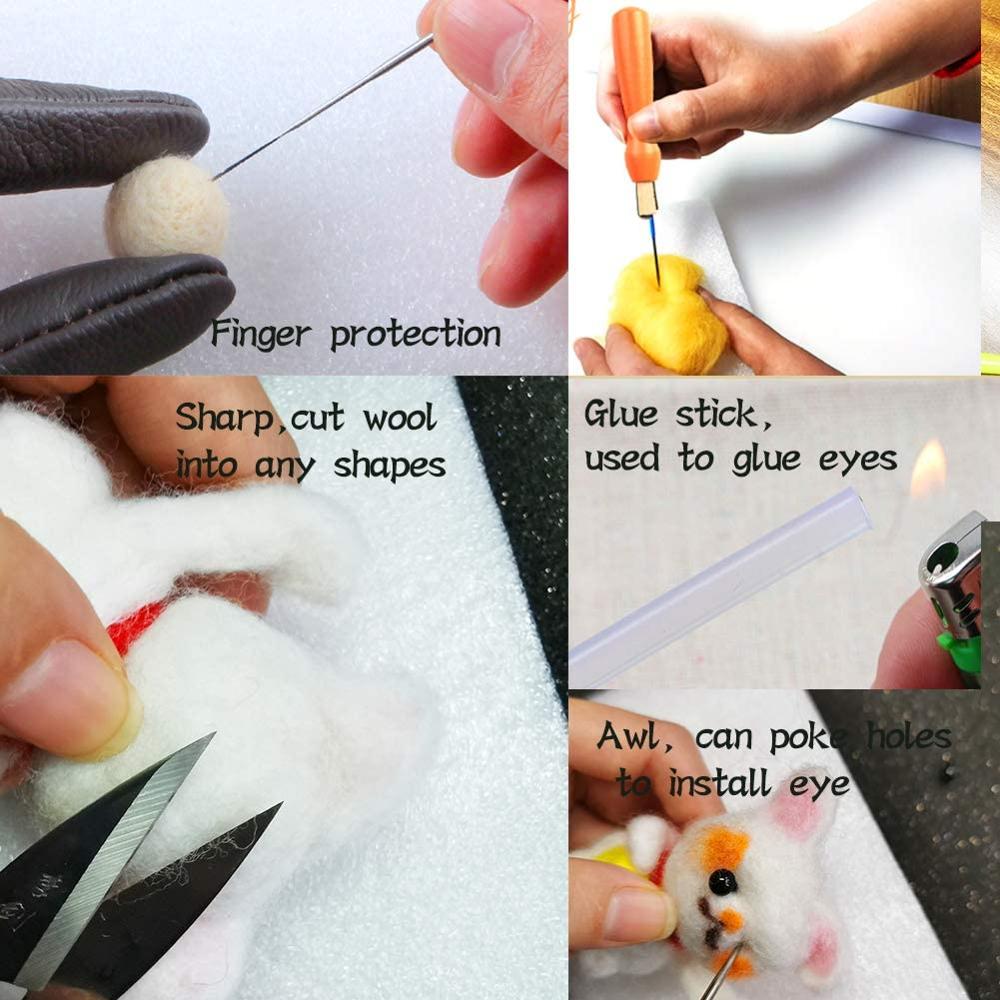 LMDZ Needle Felting Kit, Starter Felting Tool Kit for Needle Felting, Include 36 Colors Wool Roving, Needle Felting Needles