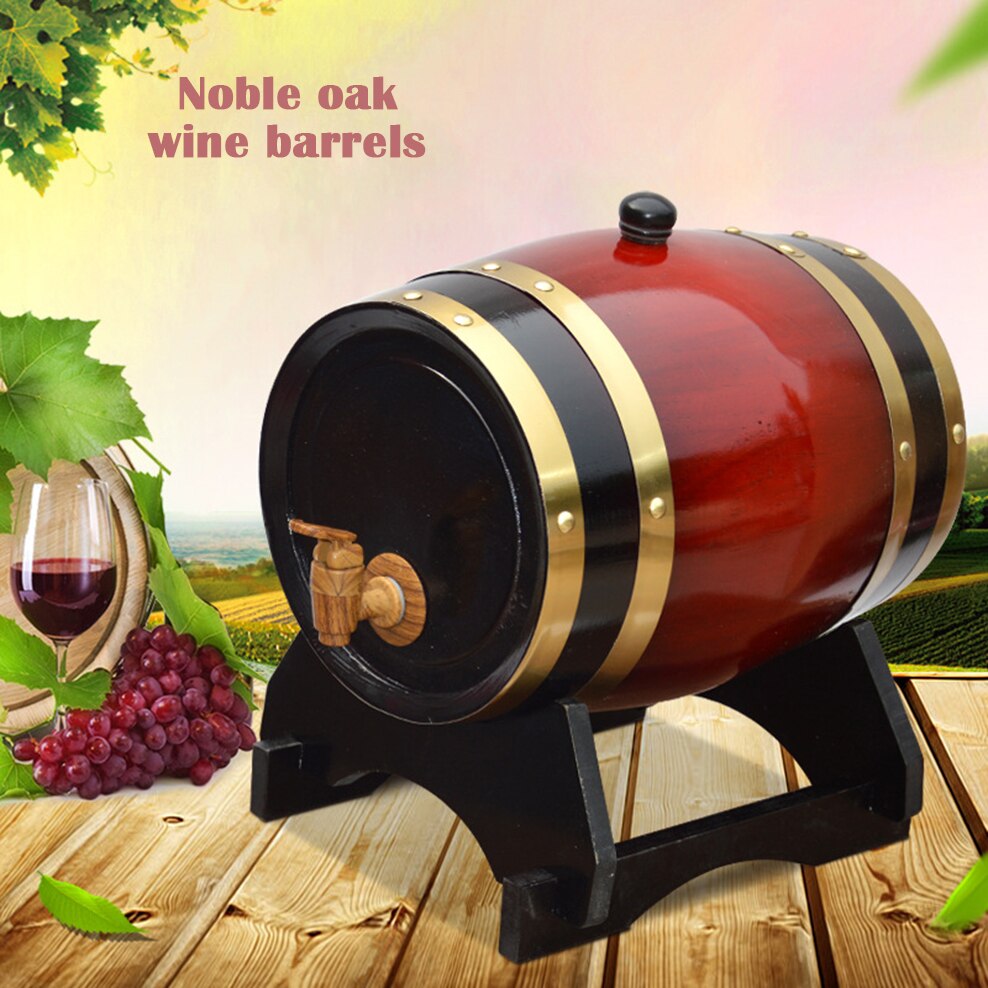 3L Solid Wood Wine Barrel Red Wine Liquor Wine Barrel Oak Barrel Wine Cabinet Decoration Ornaments
