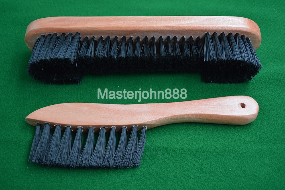 2 uds Pool billares Snooker oferta mesa de madera cepillo de mesa de billar de fibra de paño de limpieza accesorios