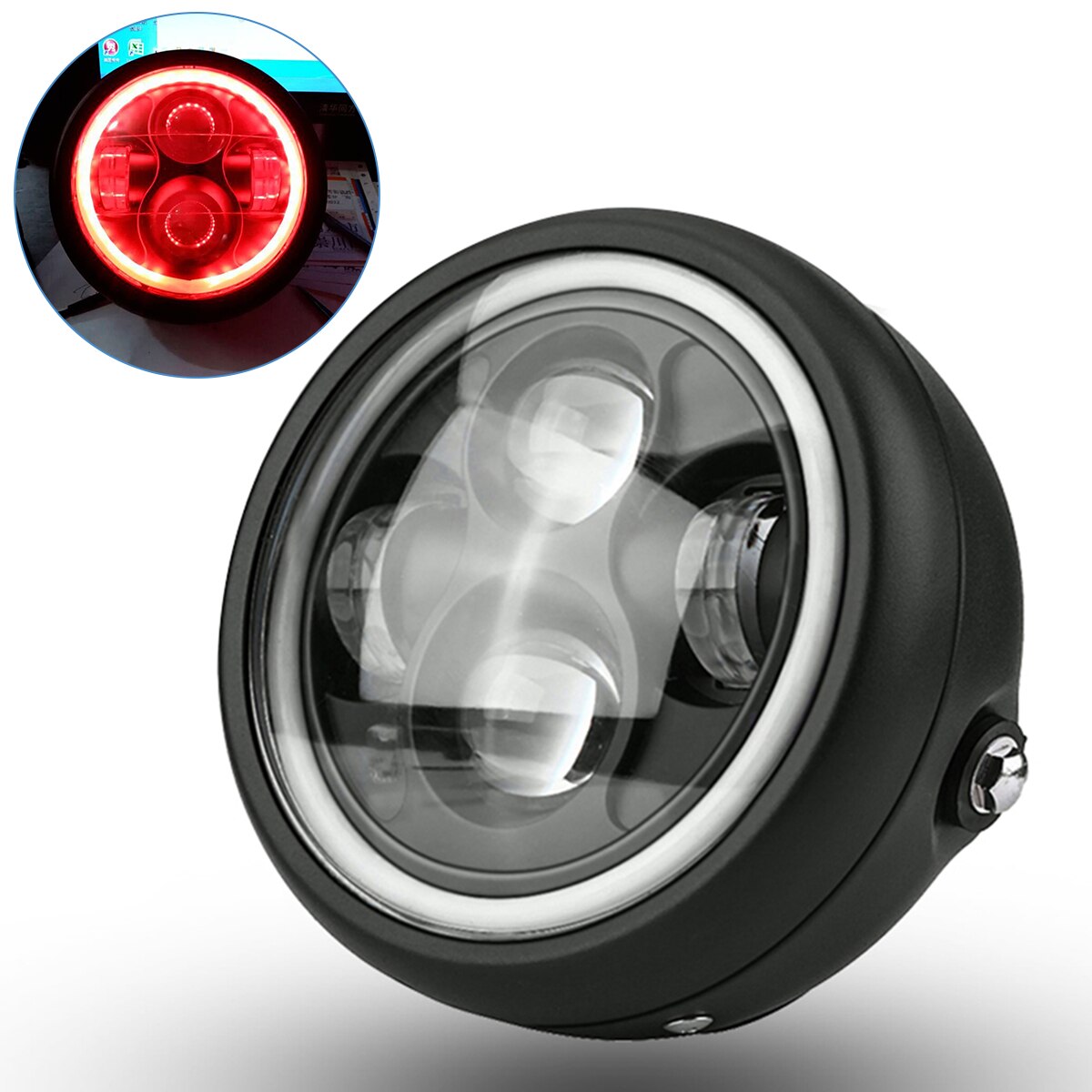 Led Koplamp 16Cm Led Koplamp Motorfiets Koplamp Led Koplampen Koplamp 12V 16*16*12Cm: Rood