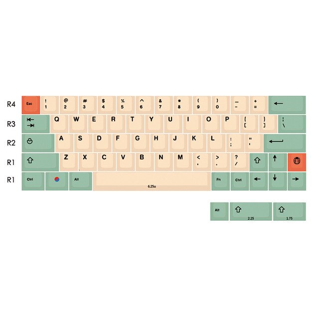 Hami Melon cherry profile Keycaps For Mechanical Keyboard key dye sub Japanese root black font thick pbt keycap gh60 dz60 xd84: KIT 3
