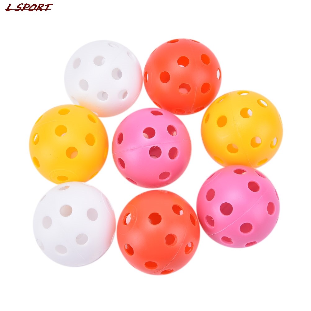 Random Colors Plastic Golf Balls Airflow Hollow Golf Practice Training Sports Balls 20Pcs